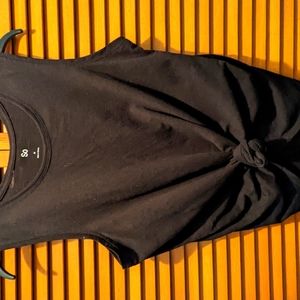 Tie knot front solid tunic tank top